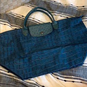 NWOT short handle Longchamp tote, alligator print